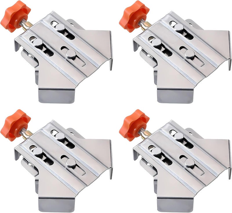 Owfeel 4pcs Stainless Steel Right Corner Clamp,90 Degree Right Angle Clamp for Woodworking,Right Angle Clip Fixer,Single Handle Clamps for Woodworking, Photo Framing (Open) - Image 1